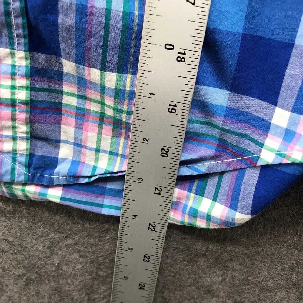 Polo Ralph Lauren Boys Size 8 Long Sleeve Button Down Shirt Blue Plaid